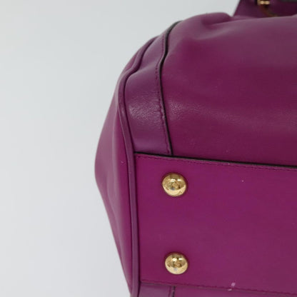 Salvatore Ferragamo Gancini Shoulder Bag Leather, PURPLE, LEATHER, Shoulder bag