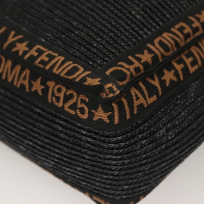 Fendi Zucca Tote bag Straw, BLACK, WOOD, Tote bag