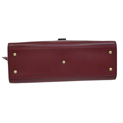 Gucci Belt Buckle Top Handle Bag Leather, RED, LEATHER, Handbag