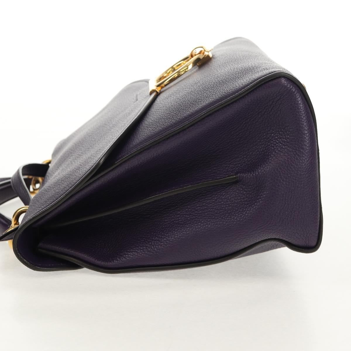 Salvatore Ferragamo Margot Satchel Leather, PURPLE, LEATHER, Handbag
