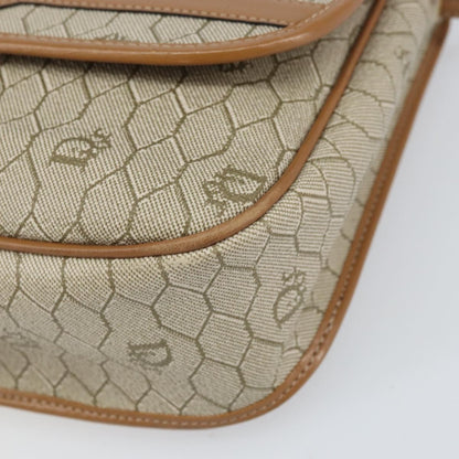 Christian Dior Vintage Honeycomb Shoulder Bag Canvas, Beige, PVC + Canvas, Shoulder Bag