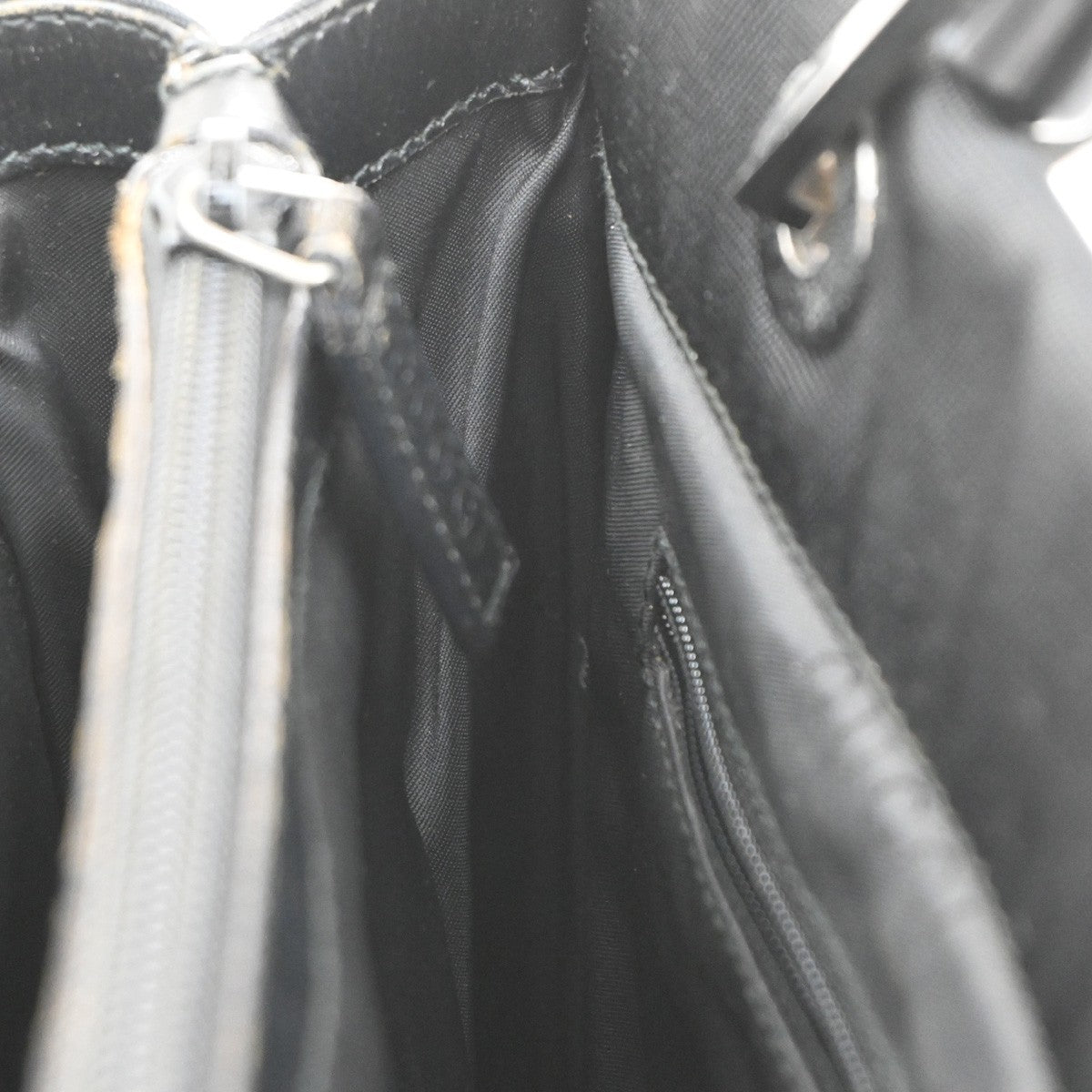 Gucci Vintage Bamboo Handle Tote Nylon, BLACK, NYLON, Tote bag