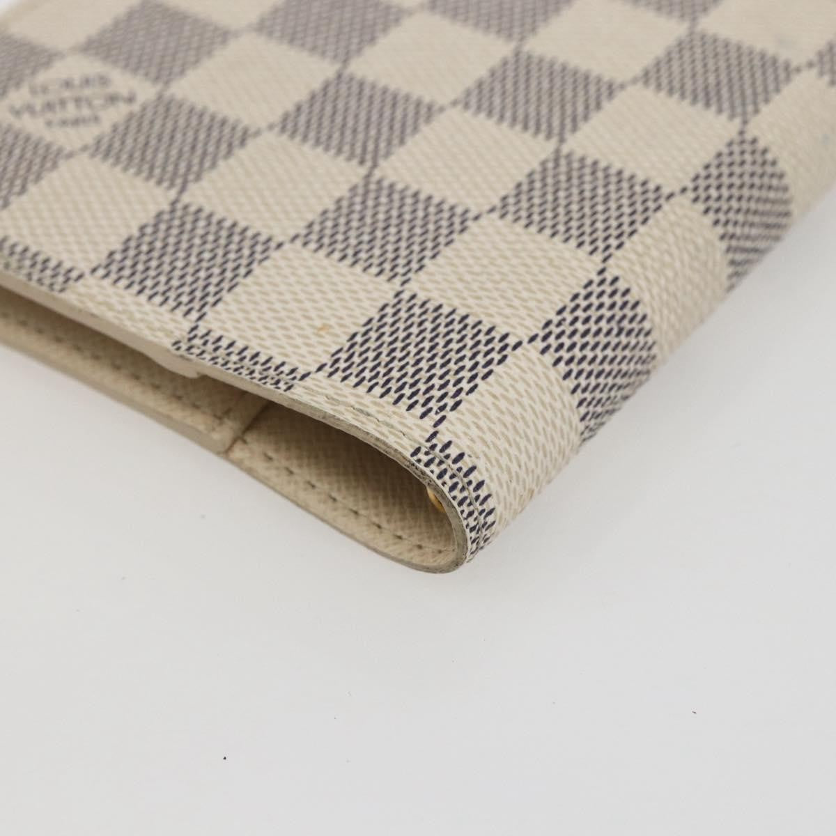 Louis Vuitton Agenda Cover Damier Azur, WHITE, CANVAS, Wallets