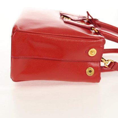 Prada Galleria Double Zip Tote Vernice Saffiano Leather, RED, LEATHER, Handbag