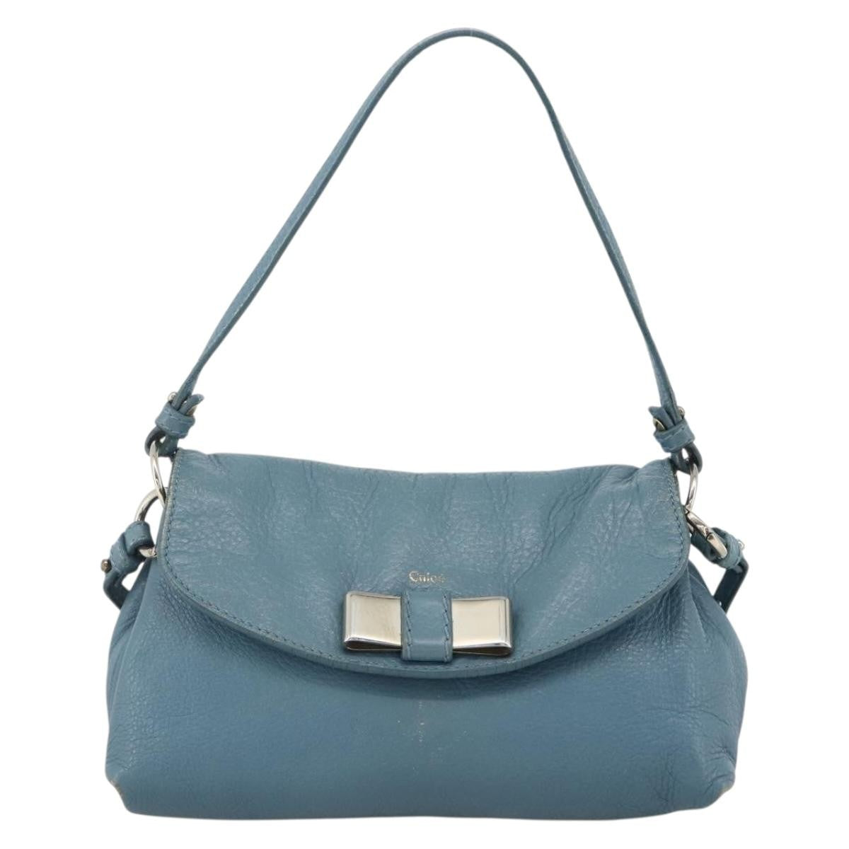 Chloe Lily Handbag Leather, Blue, Leather, Handbag