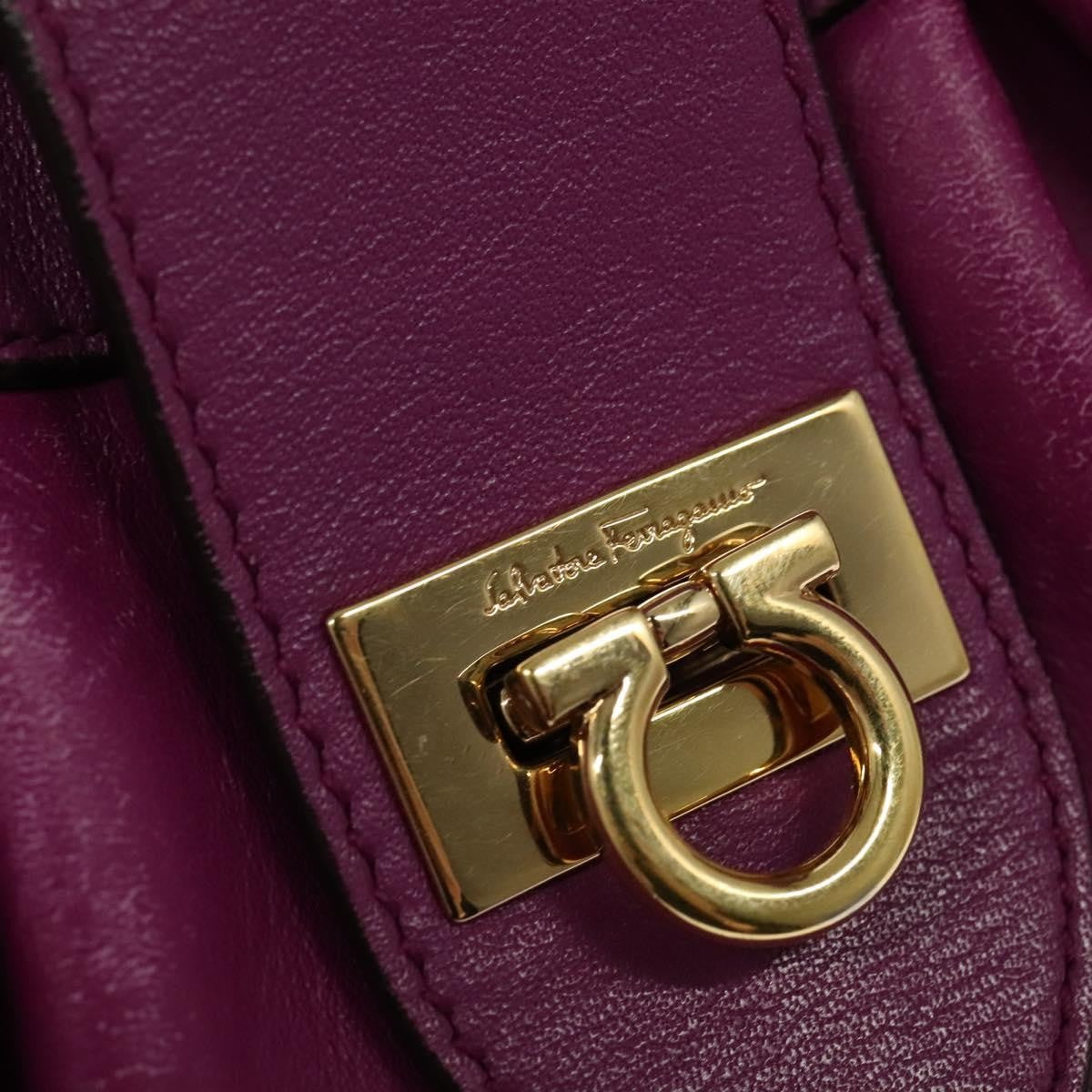 Salvatore Ferragamo Annabell Tote Leather, PURPLE, LEATHER, Handbag
