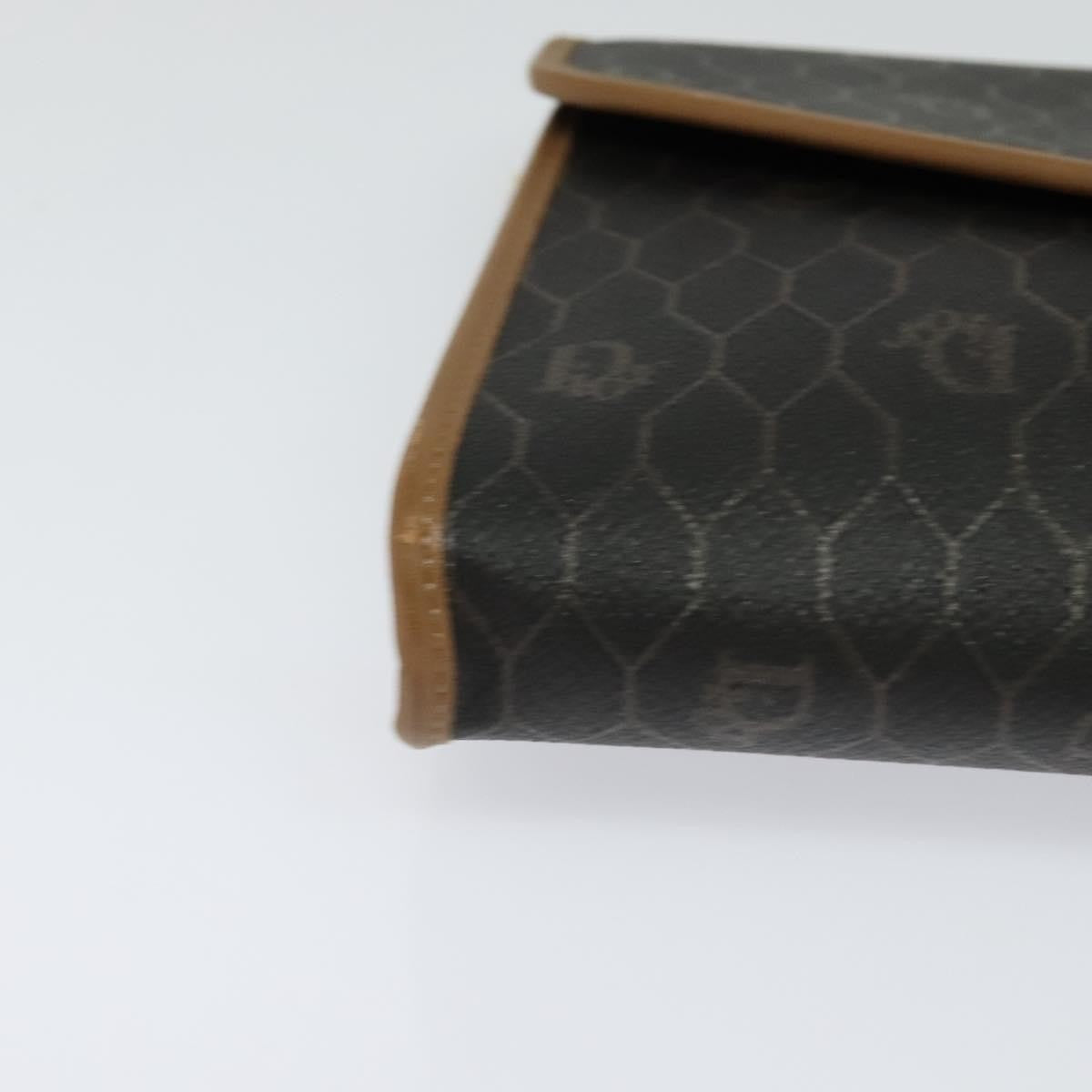 Christian Dior Vintage Honeycomb Flap Crossbody Bag Canvas and Leather, BLACK, CANVAS, Crossbody bag