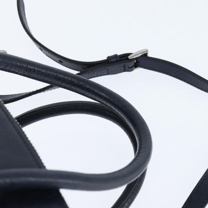 Prada Cuir Convertible Shopping Tote Leather, NAVY, LEATHER, Handbag