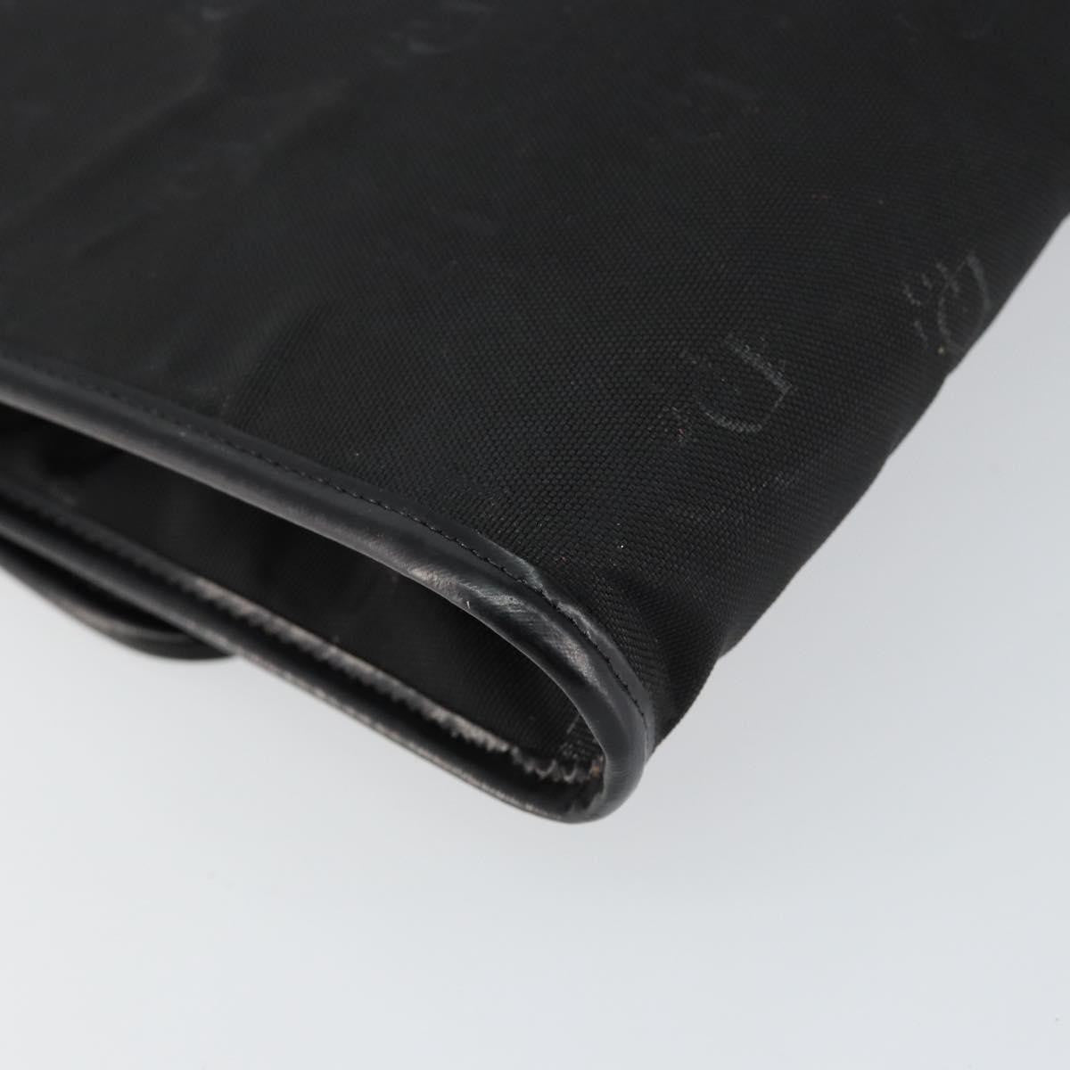 Christian Dior Vintage CD Chain Flap Shoulder Bag Diorissimo Canvas, BLACK, NYLON, Shoulder bag