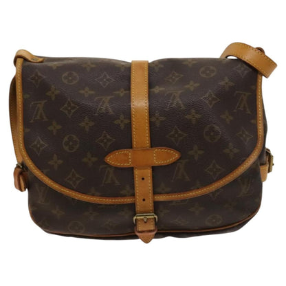 Louis Vuitton Saumur Handbag Monogram Canvas, BROWN, CANVAS, Shoulder bag