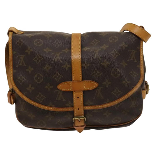 Louis Vuitton Saumur Handbag Monogram Canvas, BROWN, CANVAS, Shoulder bag