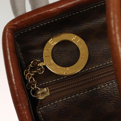 Celine Macadam Handbag Macadam with leather, BROWN, CANVAS, Handbag