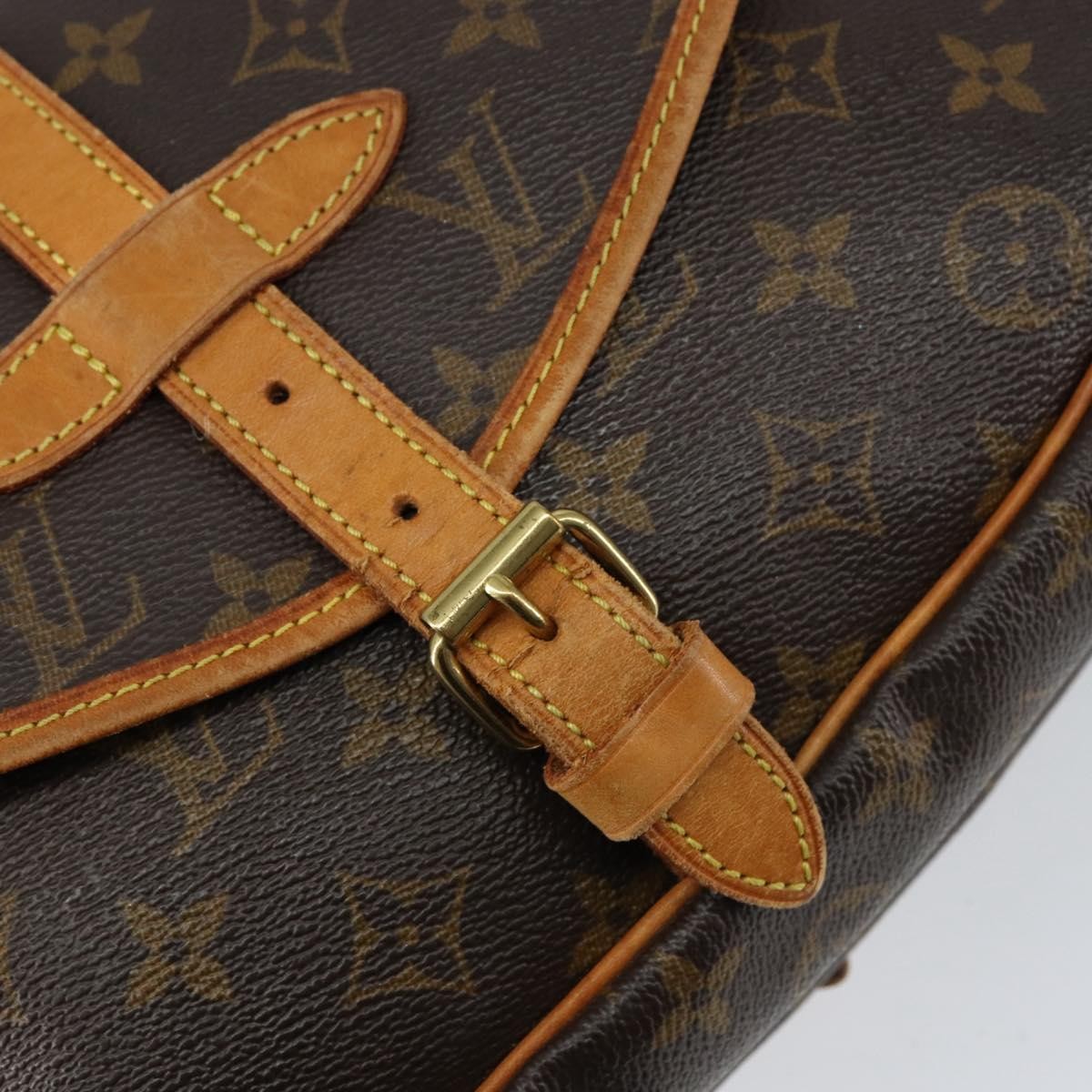 Louis Vuitton Saumur Handbag Monogram Canvas, BROWN, CANVAS, Shoulder bag