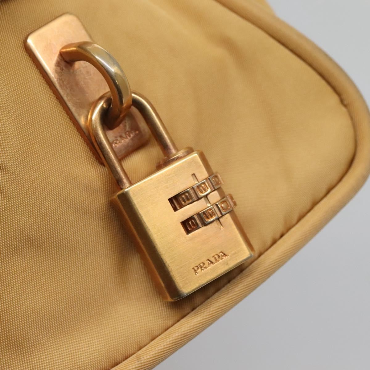 Prada Vintage Handbag Canvas, GOLD, NYLON, Handbag