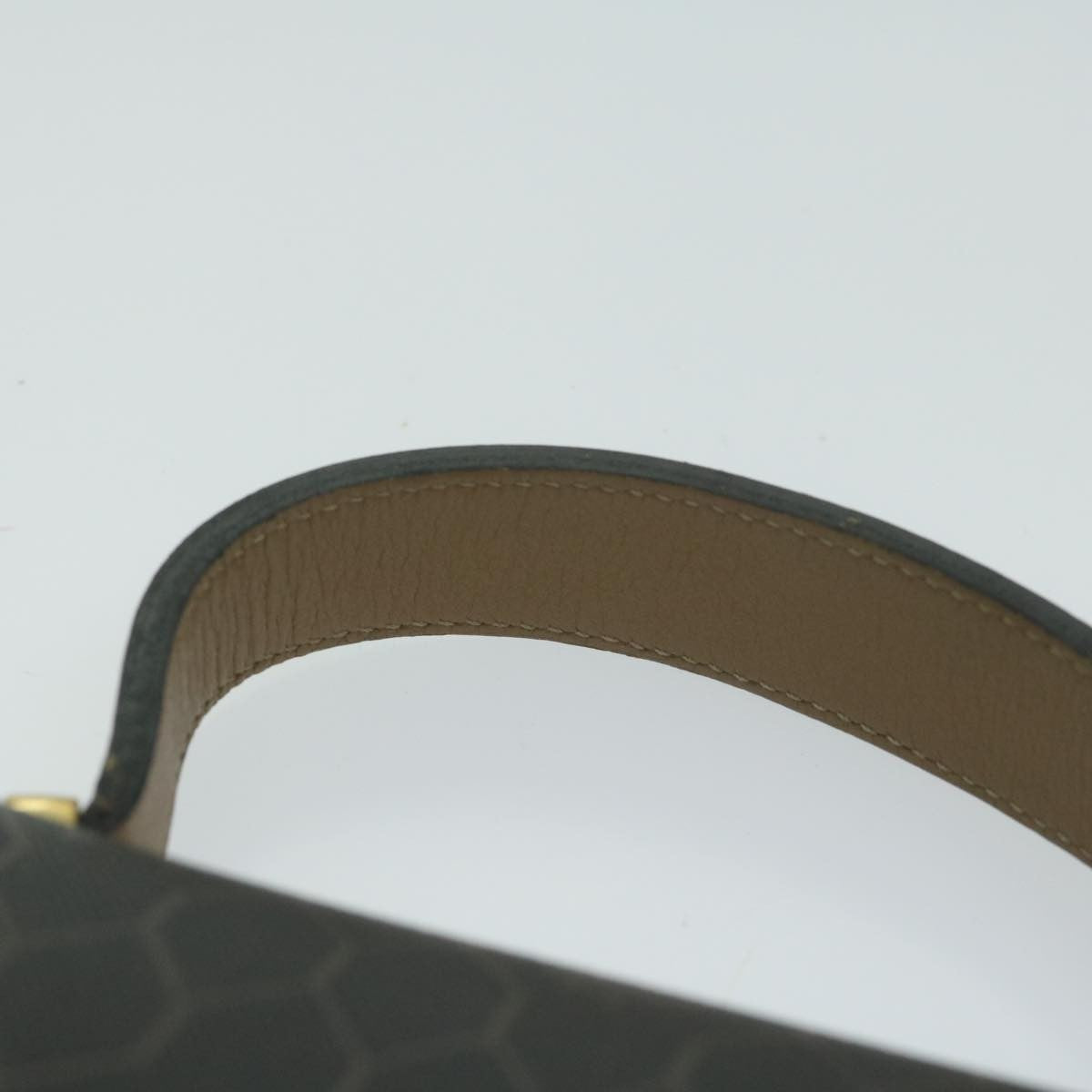 Christian Dior Vintage Honeycomb Handbag Canvas Leather, BLACK, CANVAS, Handbag