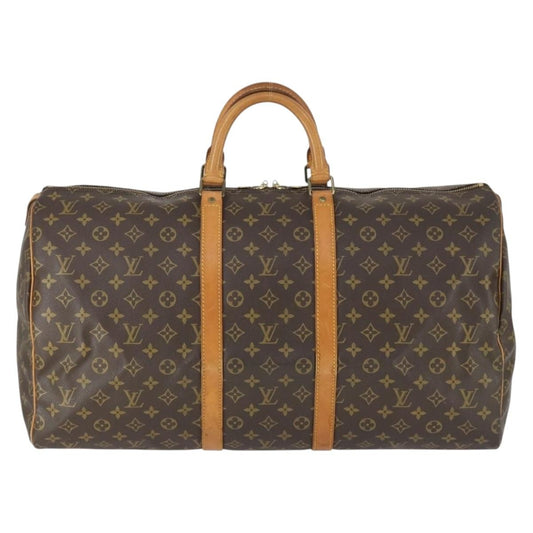 Louis Vuitton Keepall Bag Monogram Canvas, BROWN, CANVAS, Travel bag