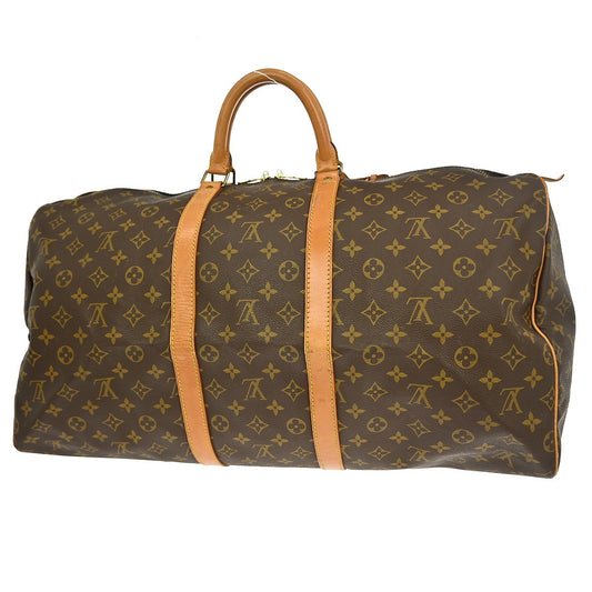 Louis Vuitton Keepall Bag Monogram Canvas, BROWN, CANVAS, Travel bag