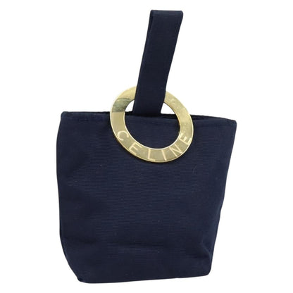 Celine Circle Logo Pouch Nylon, NAVY, NYLON, Clutche & pouche
