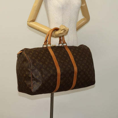 Louis Vuitton Keepall Bag Monogram Canvas, BROWN, CANVAS, Travel bag