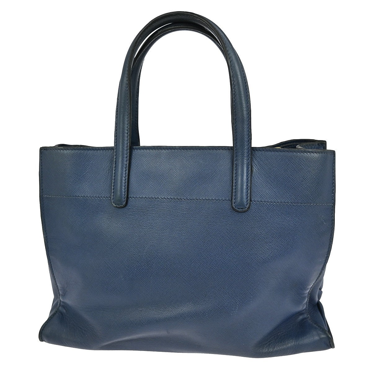 Prada Soft Triple Pocket Convertible Tote Saffiano Leather, BLUE, LEATHER, Tote bag