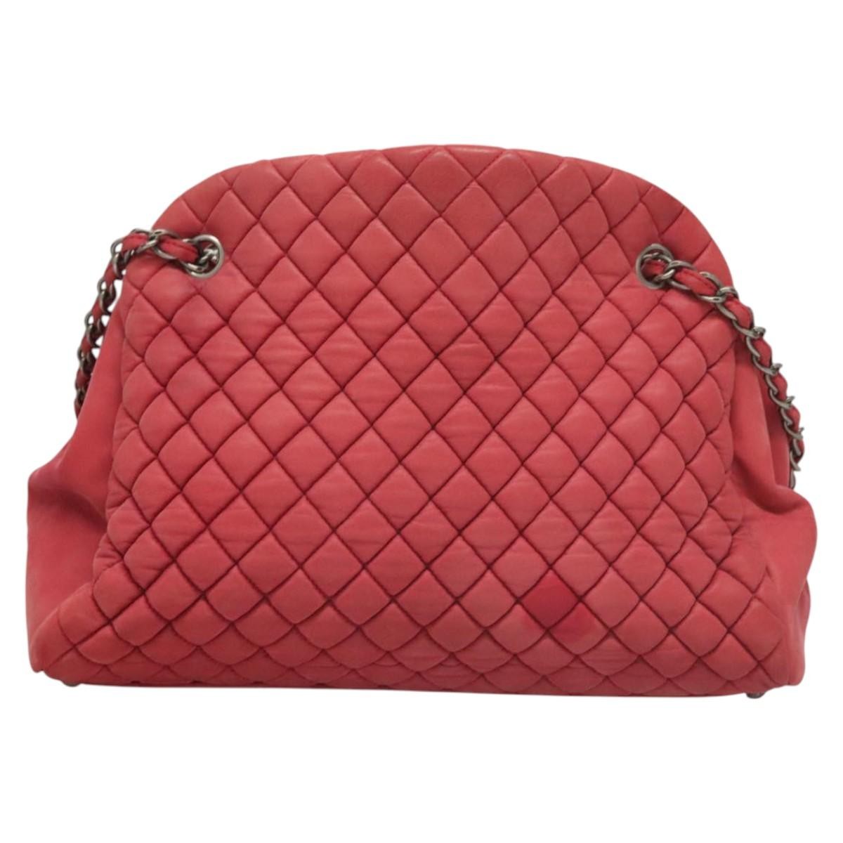 Chanel Matelasse Chain Shoulder Bag Leather, Pink, Leather, Handbag
