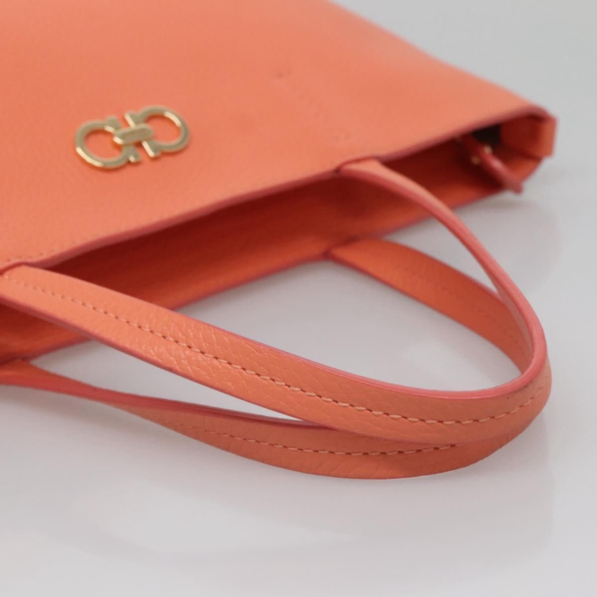 Salvatore Ferragamo Bice Tote Leather, ORANGE, LEATHER, Tote bag