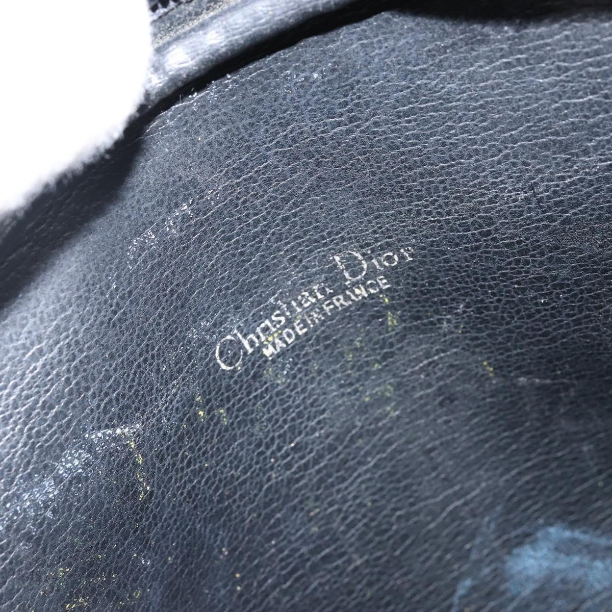 Christian Dior Vintage Shoulder Bag Leather, NAVY, LEATHER, Shoulder bag