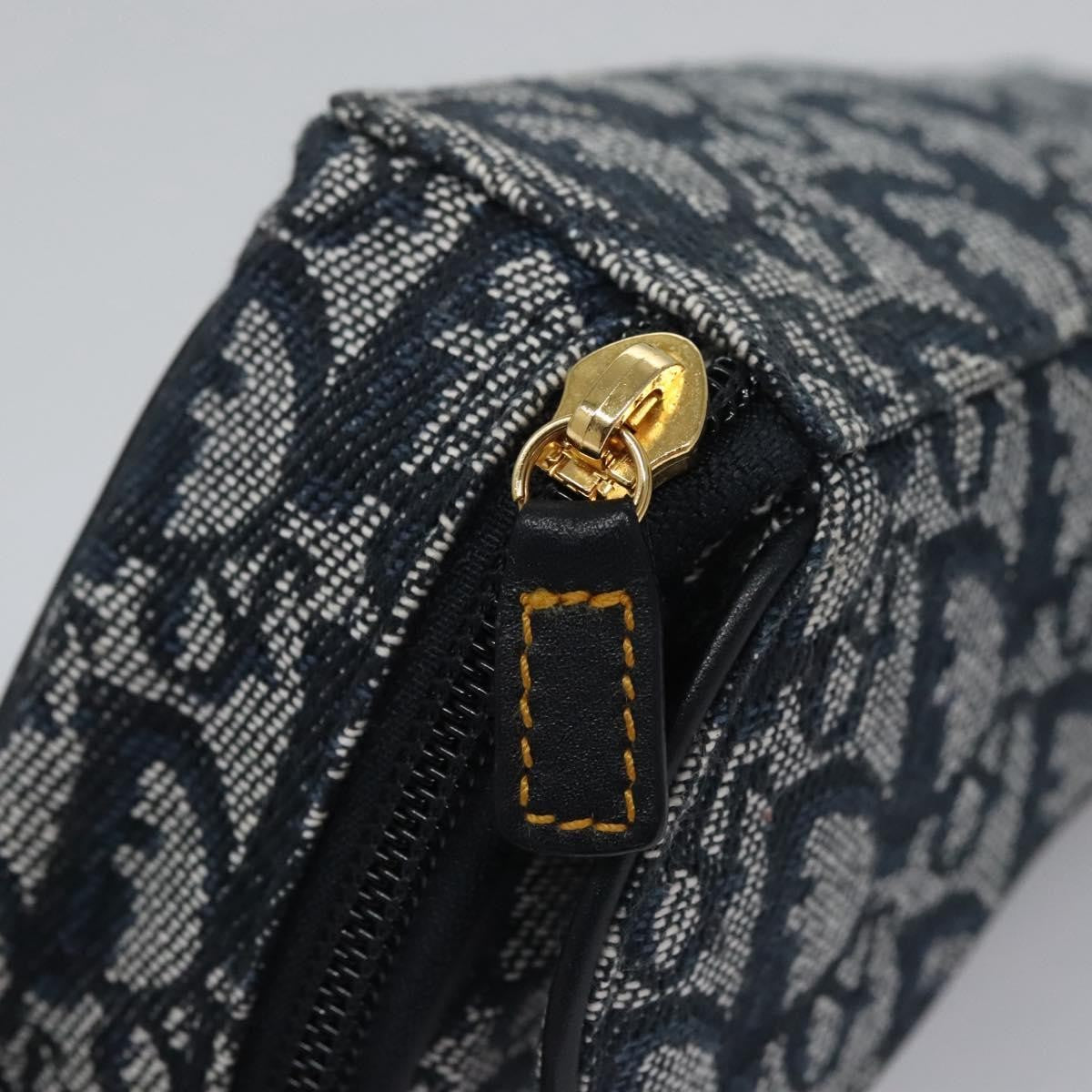 Christian Dior Vintage Saddle Coin Purse Diorissimo Canvas, NAVY, CANVAS, Wallets