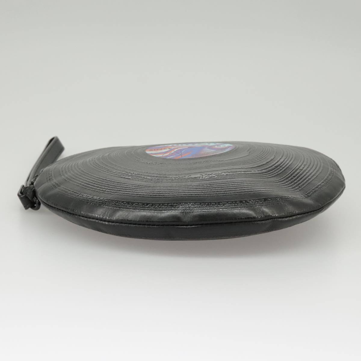 Louis Vuitton Disk pouch Leather, BLACK, LEATHER, Clutche & pouche