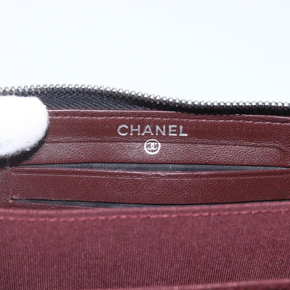 Chanel Zip Around Organizer Wallet Quilted Lambskin, BLACK, LEATHER, Wallets