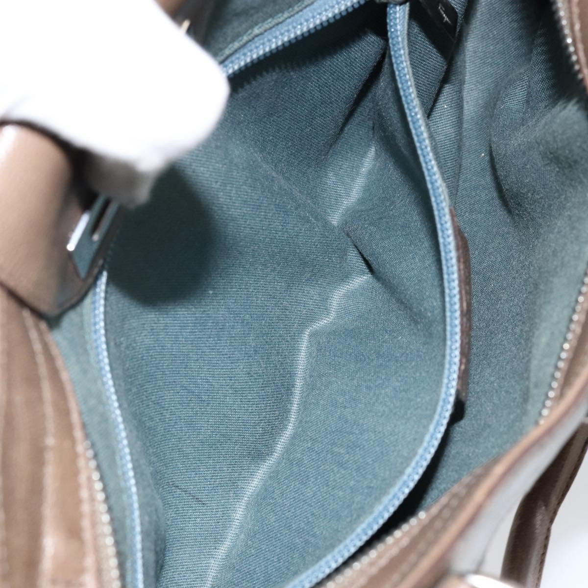 Salvatore Ferragamo Gancini handbag Leather, BROWN, LEATHER, Handbag