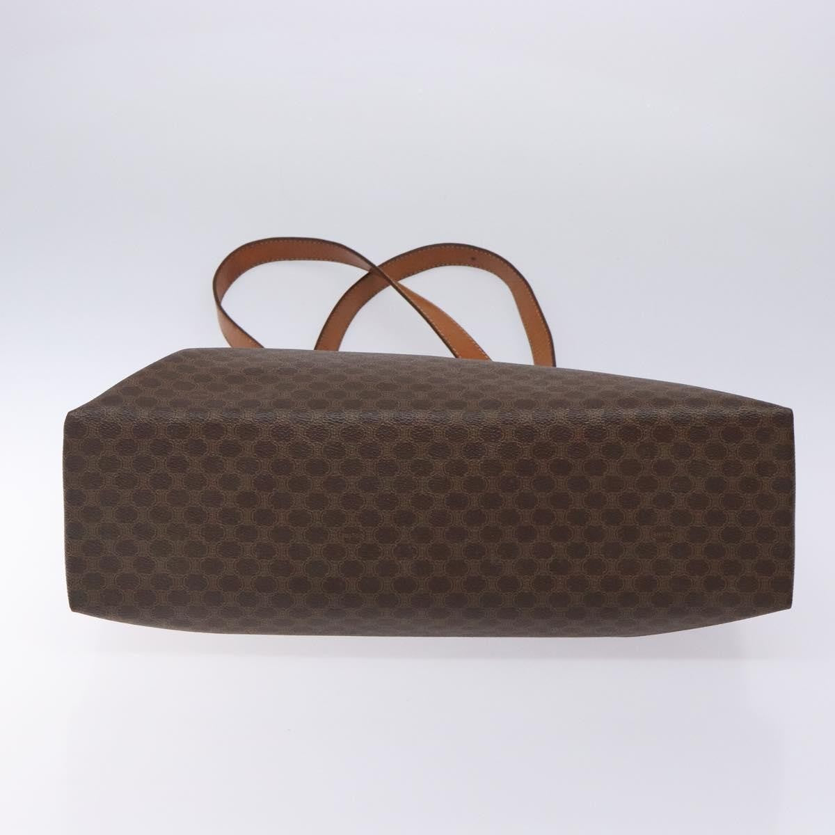 Celine Vintage Macadam Handbag Leather, BROWN, PVC,Leather,Canvas, Handbag