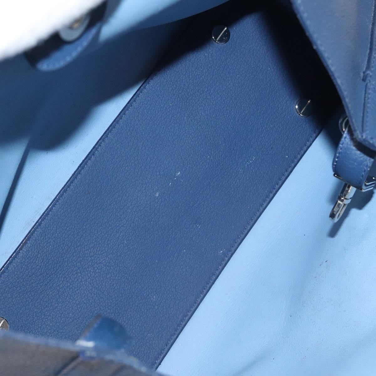 Christian Dior Blossom Handbag Leather, BLUE, LEATHER, Tote bag