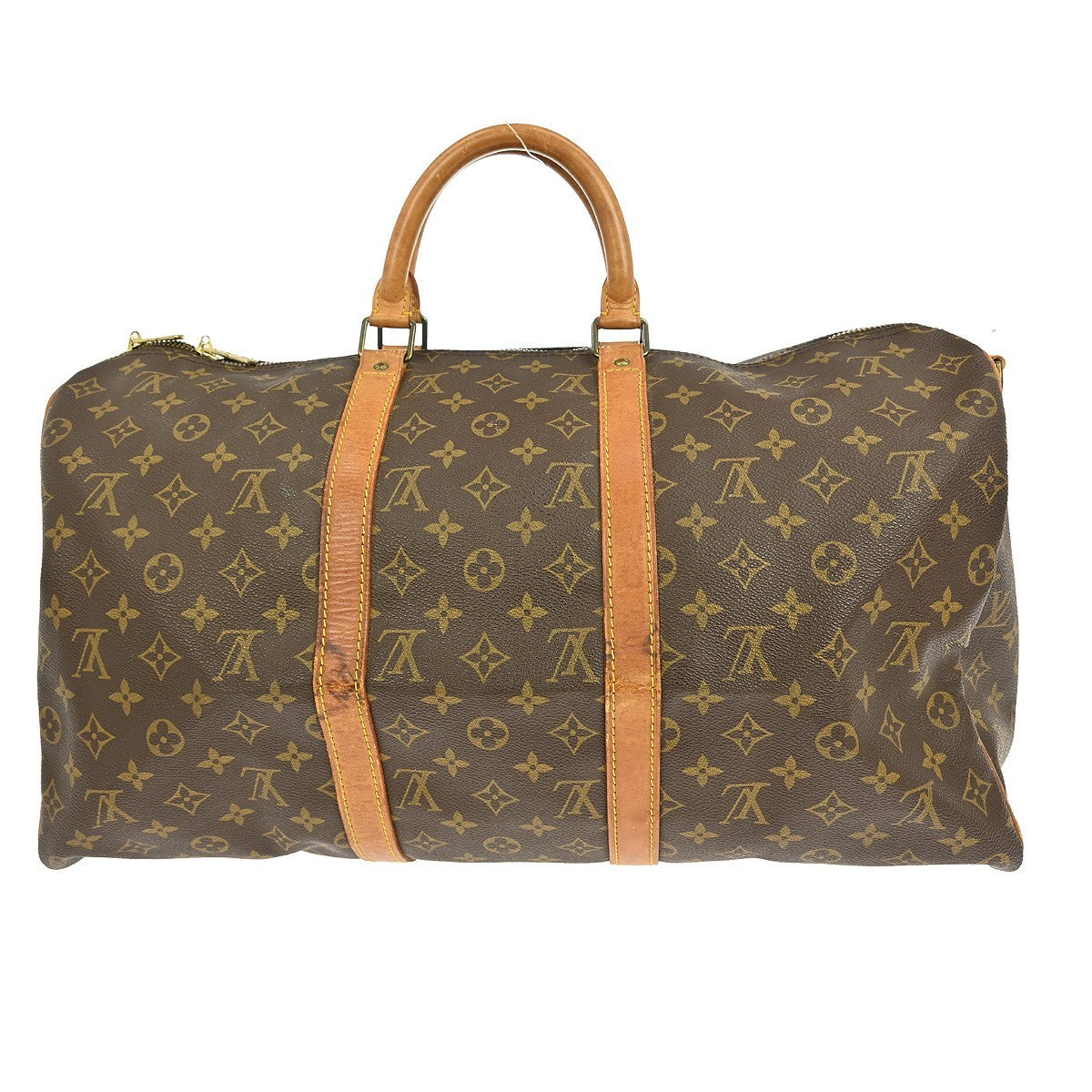 Louis Vuitton Keepall Bandouliere Bag Monogram Canvas, BROWN, CANVAS, Travel bag