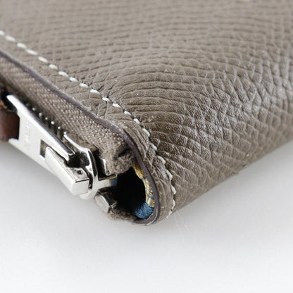 Hermes Azap Zip Around Wallet Epsom, GRAY, LEATHER, Wallets