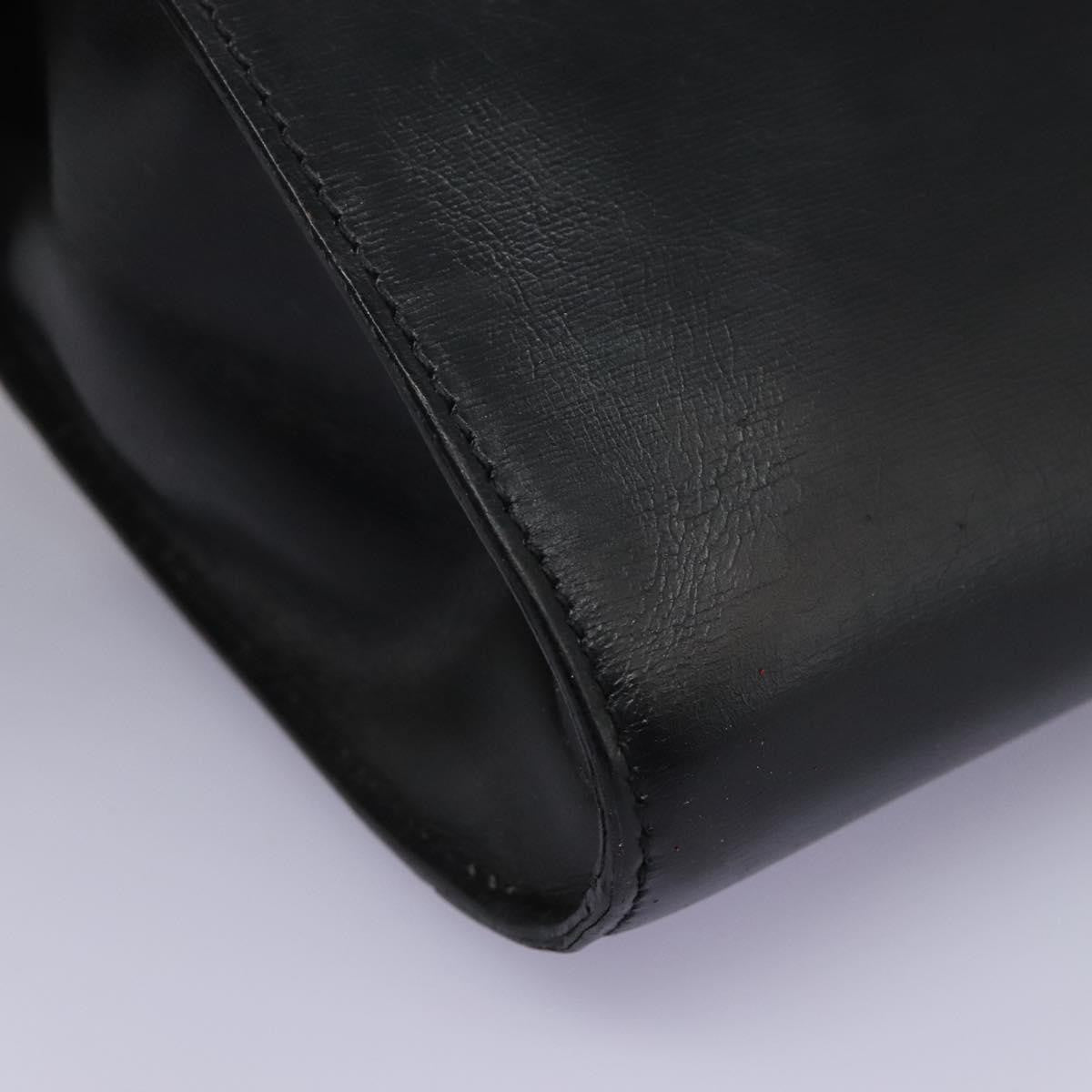 Celine Vintage Circle Logo Crossbody Bag Leather, BLACK, LEATHER, Crossbody bag