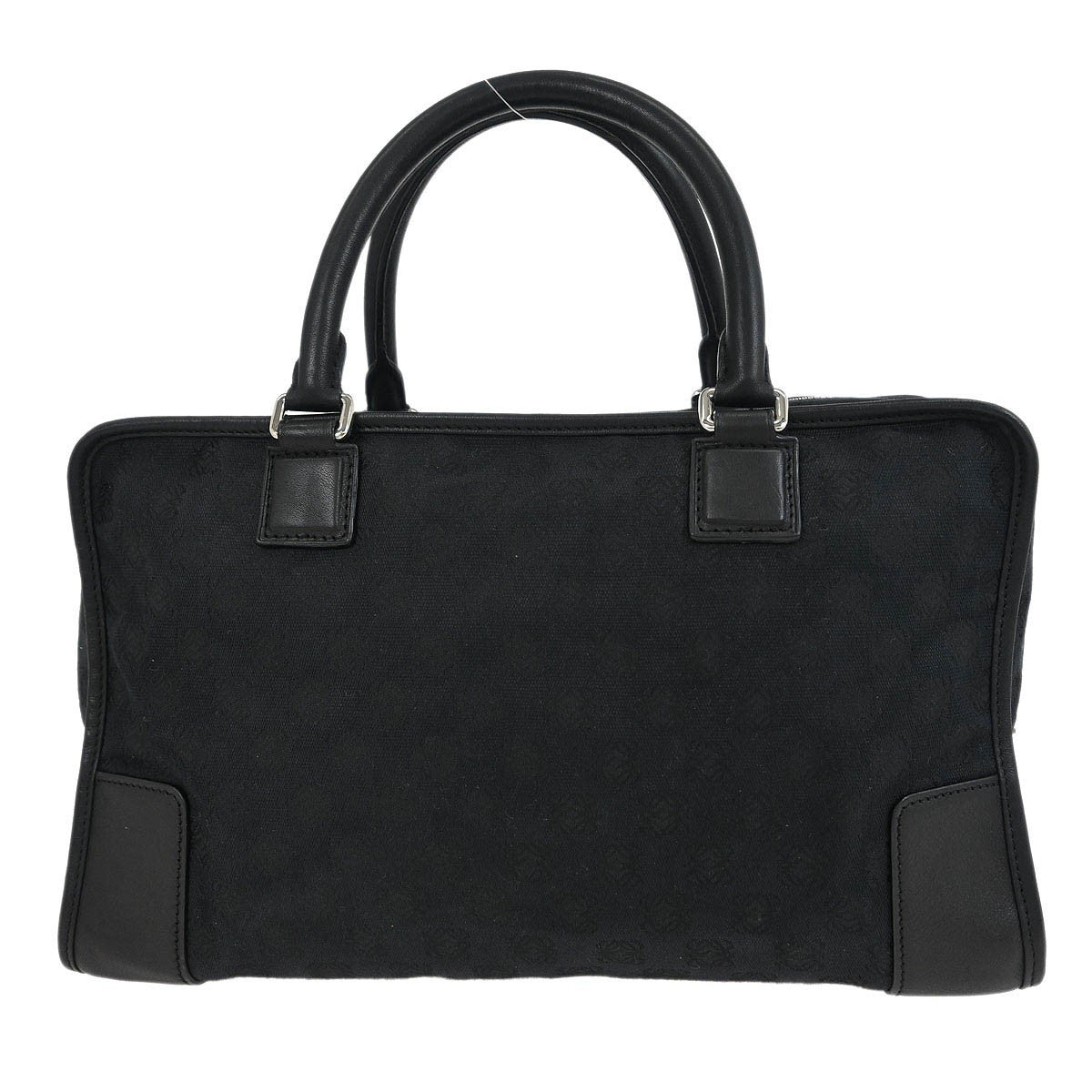 Loewe Amazona Bag Leather and Jacquard Canvas, BLACK, CANVAS, Handbag