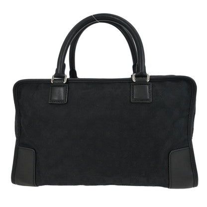 Loewe Amazona Bag Leather and Jacquard Canvas, BLACK, CANVAS, Handbag