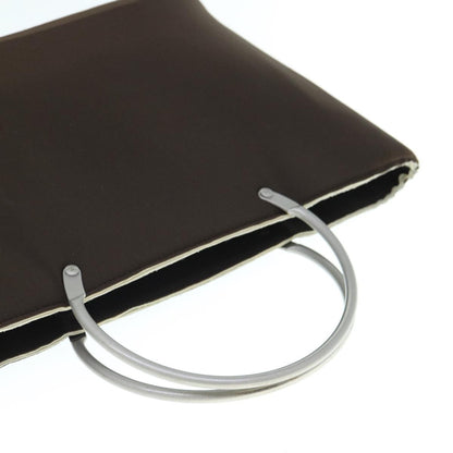 Chanel Vintage Metal Ring Tote Nylon, BROWN, NYLON, Tote bag