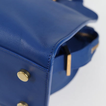 Saint Laurent Monogram Cabas Leather, BLUE, LEATHER, Handbag