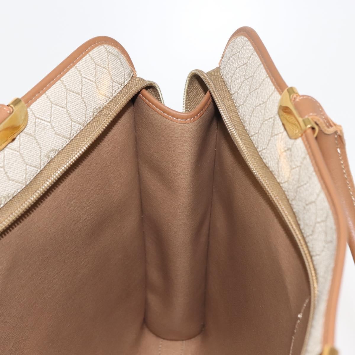 Christian Dior Vintage Honeycomb Handbag Canvas Leather, BEIGE, CANVAS, Handbag