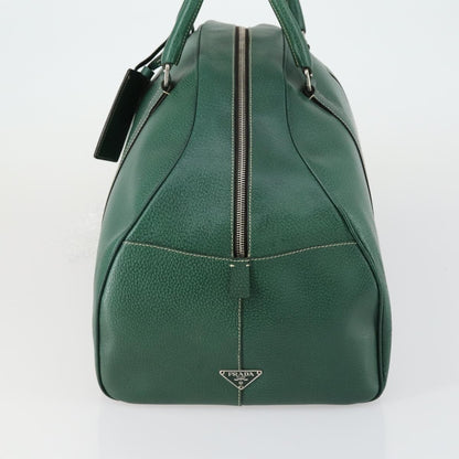 Prada Vintage Boston Bag Leather, GREEN, LEATHER, Travel bag