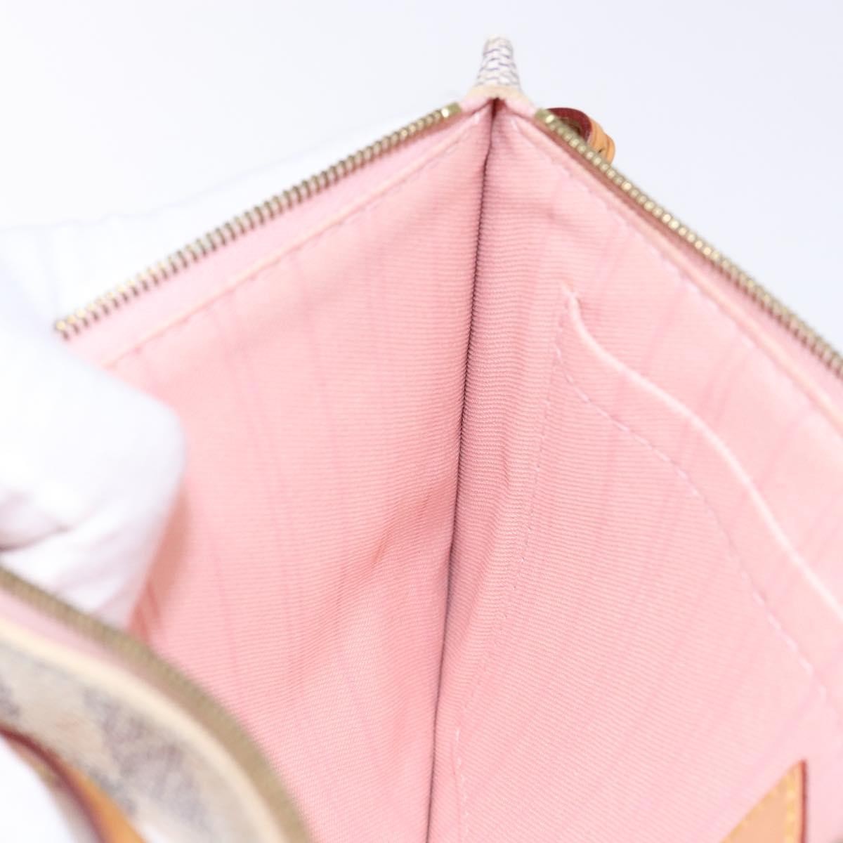 Louis Vuitton Neverfull Pochette Damier, WHITE, CANVAS, Tote bag