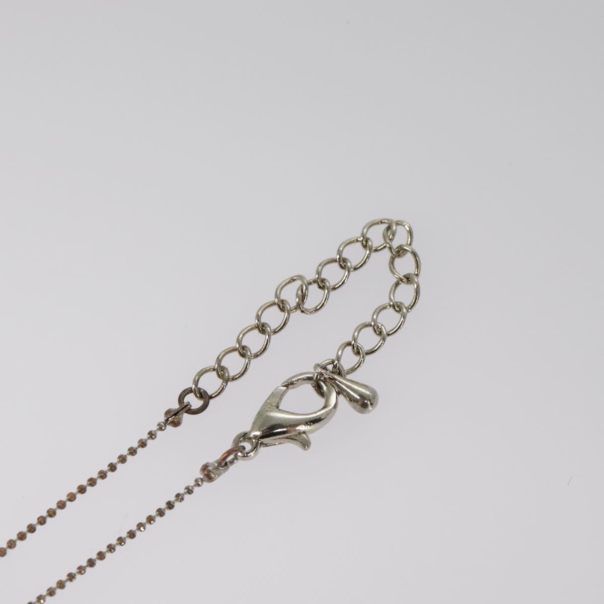 Christian Dior Bow CD Pendant Necklace Metal with Crystal, SILVER, METAL, Necklace