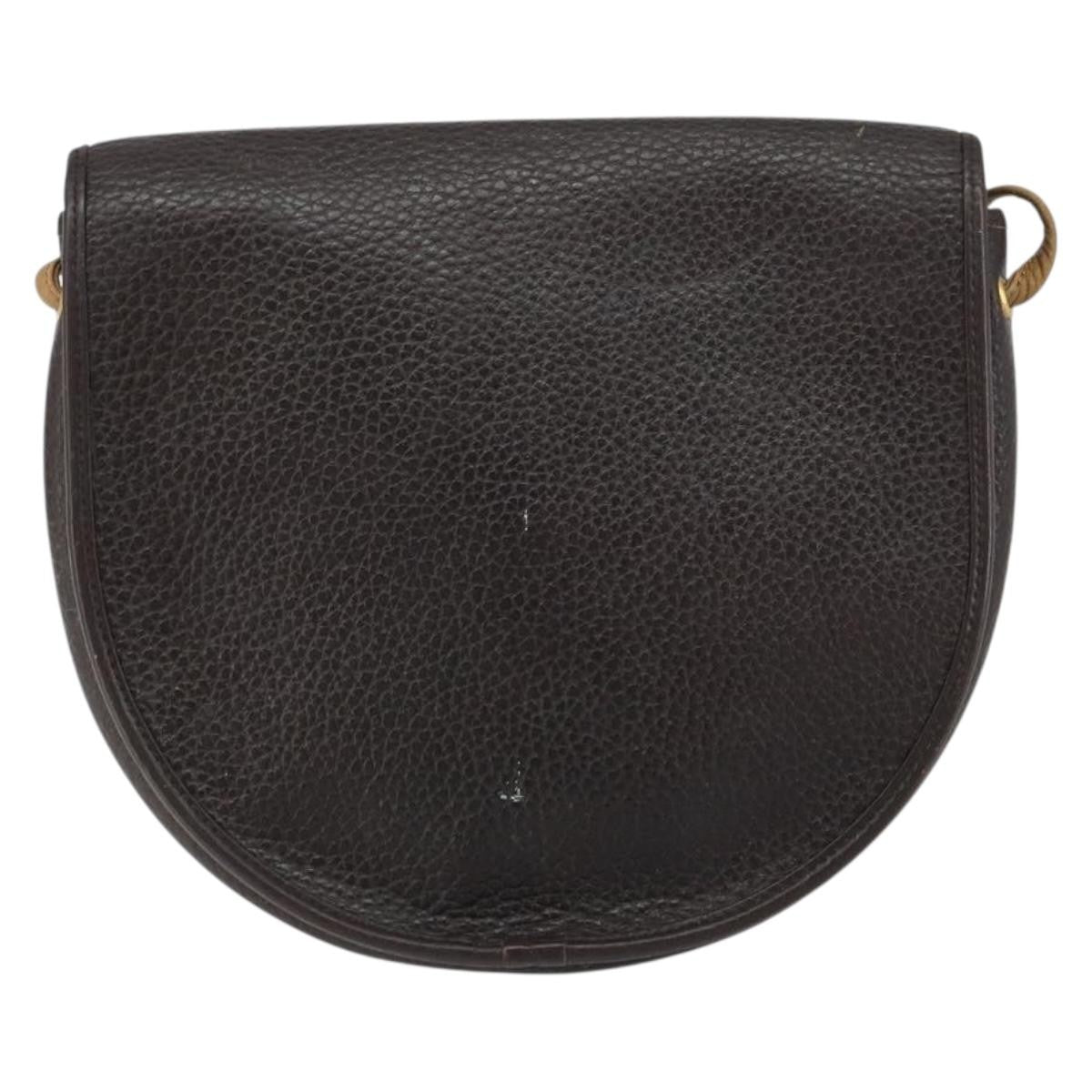 Christian Dior Vintage CD Flap Shoulder Bag Leather, BROWN, LEATHER, Shoulder bag