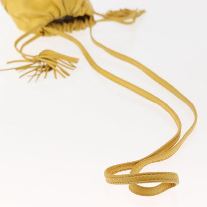 Bottega Veneta Drawstring Bucket Bag Leather and Intrecciato Nappa, YELLOW, LEATHER, Shoulder bag