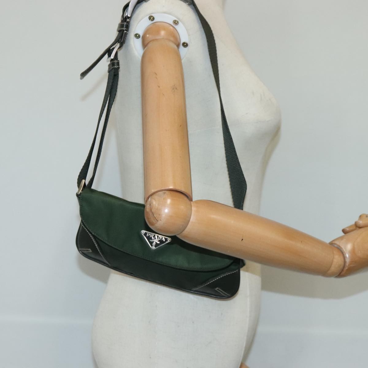 Prada Waist Bag Nylon and leather, KHAKI, NYLON, Shoulder bag