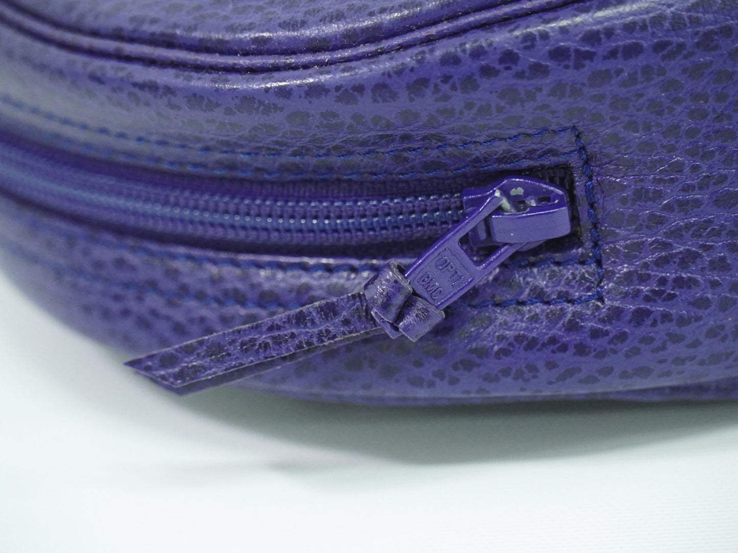 Christian Dior Vintage Zip Pochette Leather, BLUE, LEATHER, Clutche & pouche