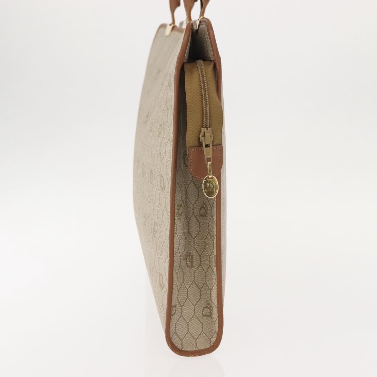 Christian Dior Vintage Honeycomb Handbag Canvas Leather, BEIGE, CANVAS, Handbag