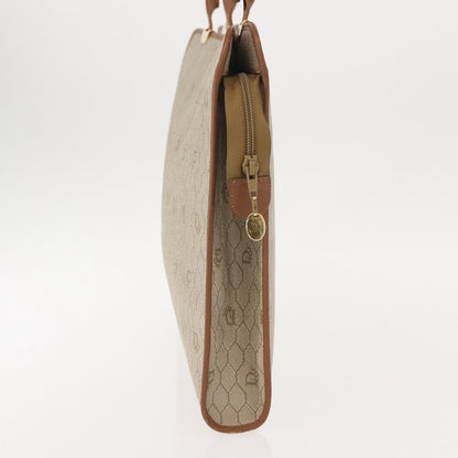 Christian Dior Vintage Honeycomb Handbag Canvas Leather, BEIGE, CANVAS, Handbag